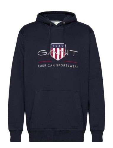 Reg Archive Shield Hoodie Tops Sweatshirts & Hoodies Hoodies Navy GANT