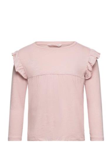 Long -Sleeved T-Shirt With Ruffles Tops T-shirts Long-sleeved T-Skjort...