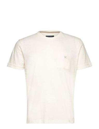 Ctn Linen Pocket Tee Tops T-Kortærmet Skjorte White Hackett London