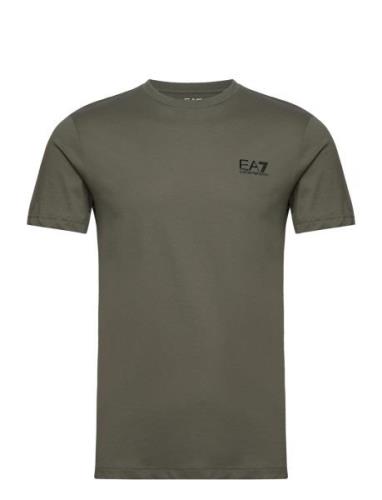 T-Shirt Tops T-Kortærmet Skjorte Khaki Green EA7