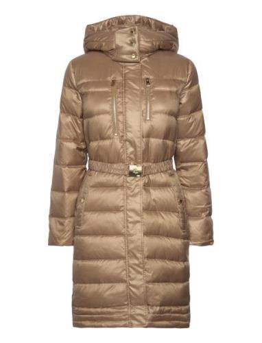 Belted Down Coat Foret Jakke Gold Lauren Ralph Lauren