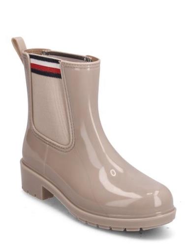 Corporate Elastic Rainboot Gummistøvler Sko Beige Tommy Hilfiger