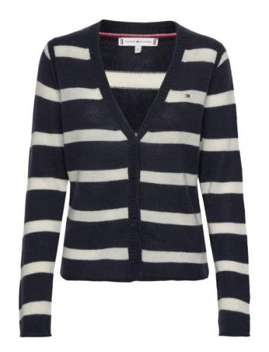 Soft Wool V-Nk Cardigan Tops Knitwear Cardigans Navy Tommy Hilfiger