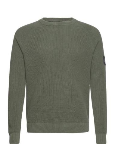 Badge Easy Sweater Tops Knitwear Round Necks Green Calvin Klein Jeans