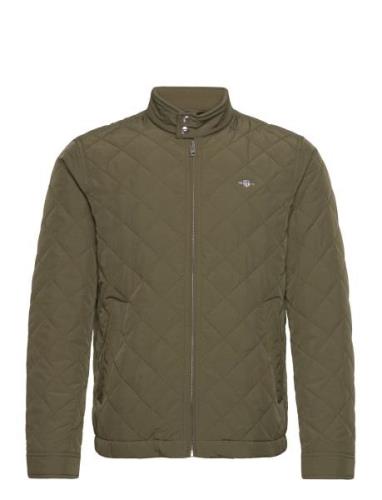 Quilted Windcheater Tynd Jakke Khaki Green GANT