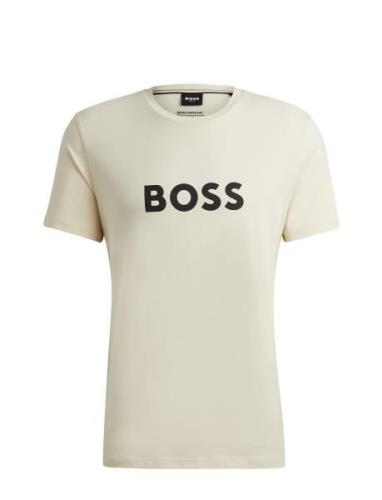 T-Shirt Rn Tops T-Kortærmet Skjorte Beige BOSS