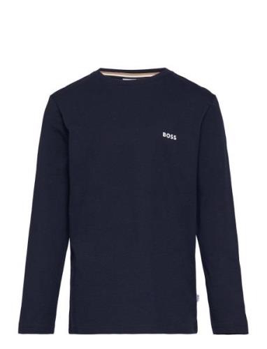 Long Sleeve T-Shirt Tops T-shirts Long-sleeved T-Skjorte Navy BOSS