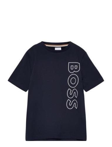 Short Sleeves Tee-Shirt Tops T-Kortærmet Skjorte Navy BOSS