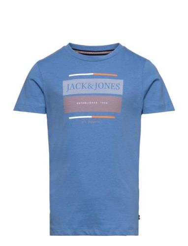 Jjcyrus Tee Ss Crew Neck Jnr Tops T-Kortærmet Skjorte Blue Jack & J S