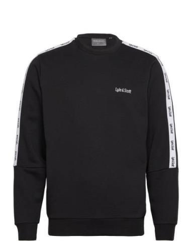 Tape Crewneck Sport Sweatshirts & Hoodies Sweatshirts Black Lyle & Sco...