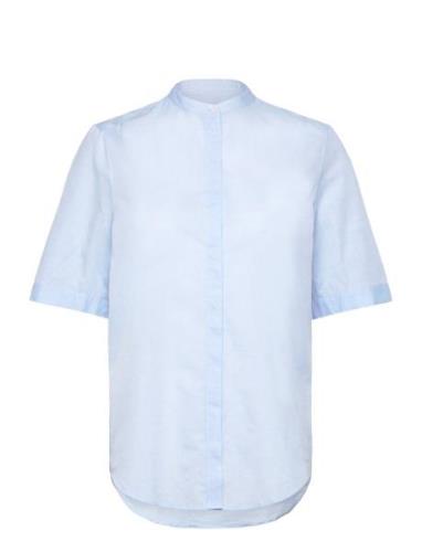 C_Befelina_1 Tops Blouses Short-sleeved Blue BOSS