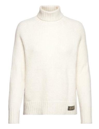 Essential Rib Knit Jumper Tops Knitwear Turtleneck White Superdry