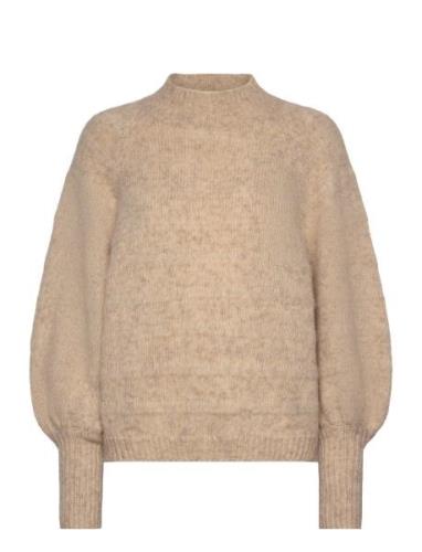Onlcelina Ls High Pullover Knt Noos Tops Knitwear Jumpers Beige ONLY