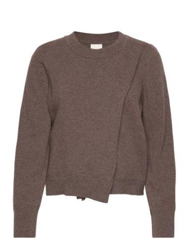 Wool Crewneck Sweater Tops Knitwear Jumpers Brown Boob