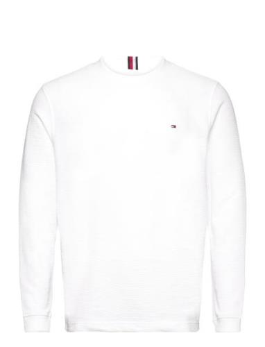 Textured Ls Tee Tops T-Langærmet Skjorte White Tommy Hilfiger