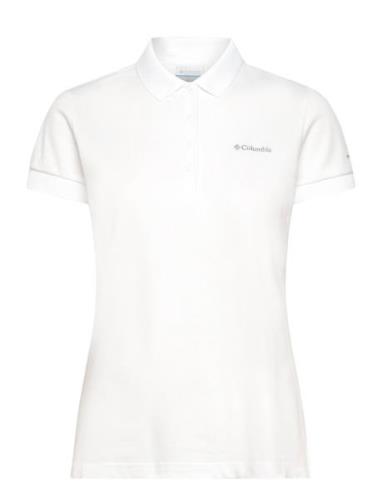 Lakeside Trail Solid Pique Polo Sport T-shirts & Tops Polos White Colu...