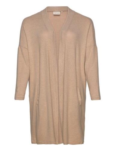 Wa-Sim Tops Knitwear Cardigans Beige Wasabiconcept