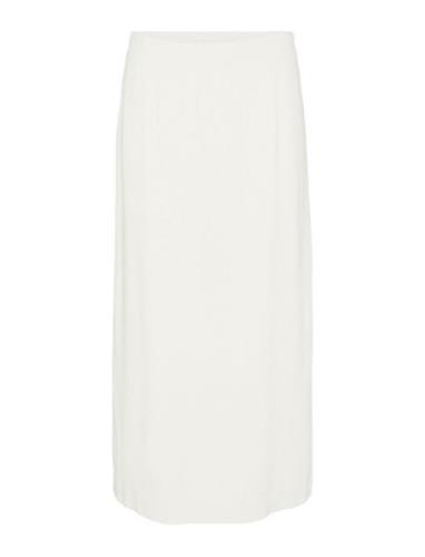 Vmmymilo Hw 7/8 Skirt Wvn Ga Knælang Nederdel White Vero Moda