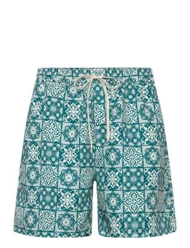 Stan Aop Swim Shorts 2.0 Badeshorts Blue Les Deux