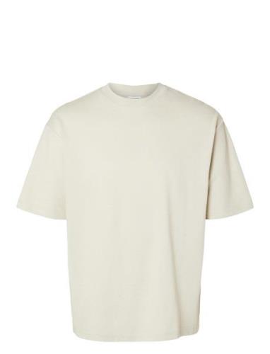 Slhlooseoscar Ss O-Neck Tee Noos Tops T-Kortærmet Skjorte Beige Select...