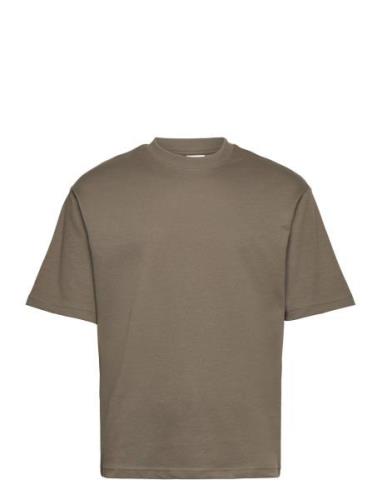 Slhlooseoscar Ss O-Neck Tee Noos Tops T-Kortærmet Skjorte Brown Select...