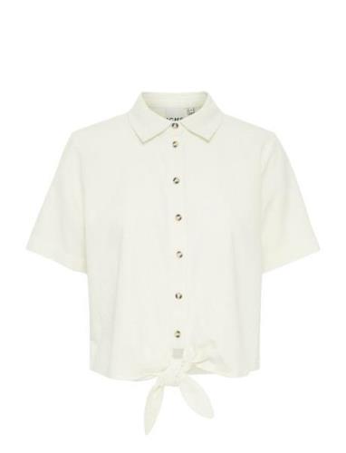 Ihlino Sh Tops Shirts Short-sleeved White ICHI