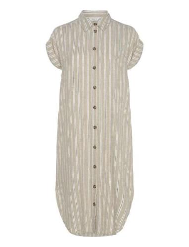 Byfalakka Ss Shirt Dress - Knælang Kjole Beige B.young