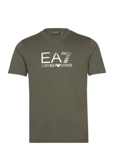 T-Shirt Tops T-Kortærmet Skjorte Khaki Green EA7