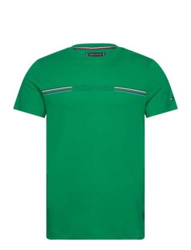 Stripe Chest Tee Tops T-Kortærmet Skjorte Green Tommy Hilfiger