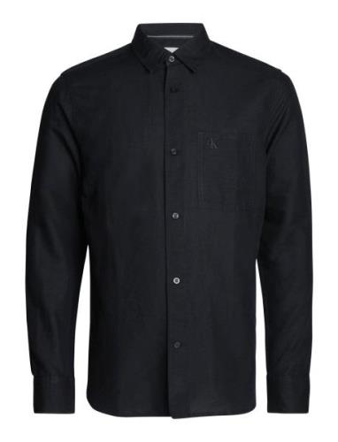 Linen Shirt Tops Shirts Casual Black Calvin Klein Jeans