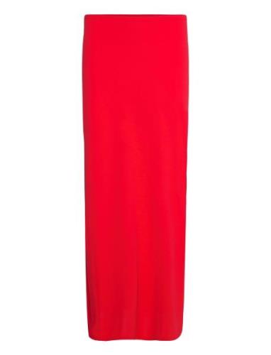 Low Waist Maxi Skirt Lang Nederdel Red Gina Tricot