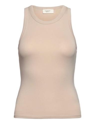 Basic Soft Tank Tops T-shirts & Tops Sleeveless Beige Gina Tricot