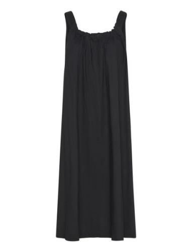 Vmgili Detailed Singlet Dress Wvn Ga Knælang Kjole Black Vero Moda