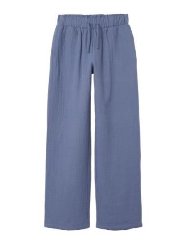 Nlfhussa String Straight Pant Bottoms Trousers Blue LMTD