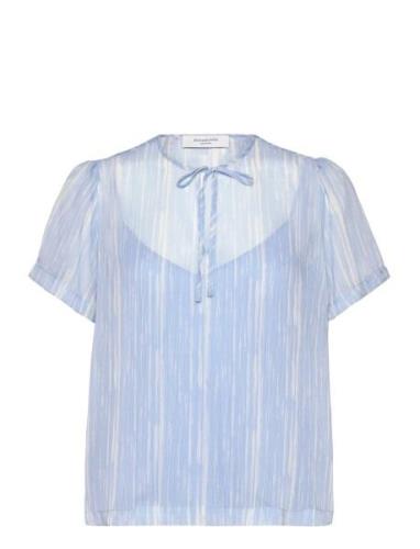 Blouse Tops Blouses Short-sleeved Blue Rosemunde