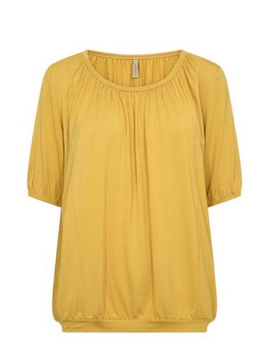 Sc-Marica Tops T-shirts & Tops Short-sleeved Yellow Soyaconcept