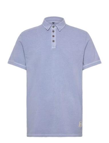 Landon Cotton Pique Polo Ss Tops Polos Short-sleeved Blue Fat Moose