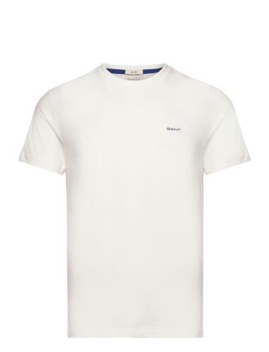 Contrast Logo Ss T-Shirt Tops T-Kortærmet Skjorte White GANT