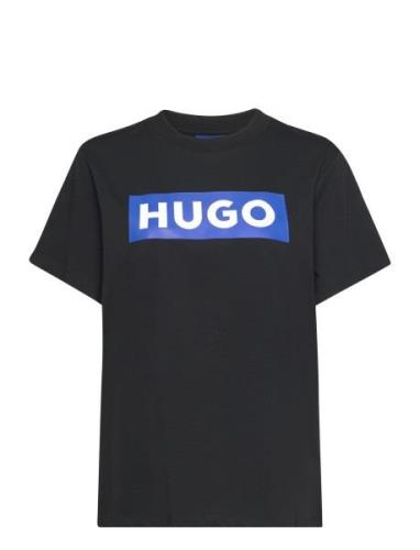 Vintage Tee_B Tops T-shirts & Tops Short-sleeved Black HUGO BLUE
