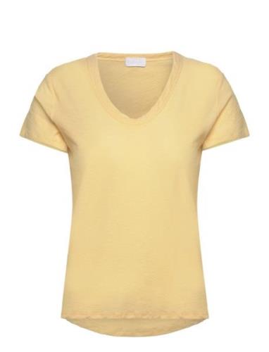 Lr-Any Tops T-shirts & Tops Short-sleeved Yellow Levete Room