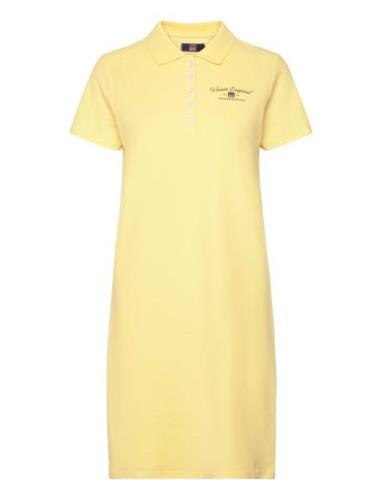 Kate Reg Kn Cot Vin W Dress Kort Kjole Yellow VINSON