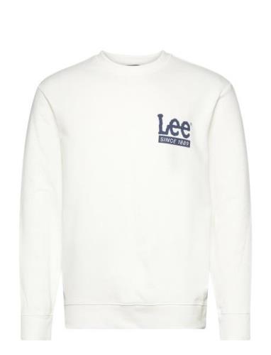 Crew Sws Tops Sweatshirts & Hoodies Sweatshirts White Lee Jeans