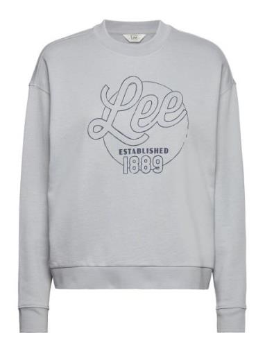 Logo Sws Tops Sweatshirts & Hoodies Sweatshirts Grey Lee Jeans