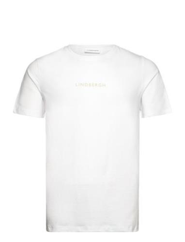 Lindbergh Print Tee S/S Tops T-Kortærmet Skjorte White Lindbergh