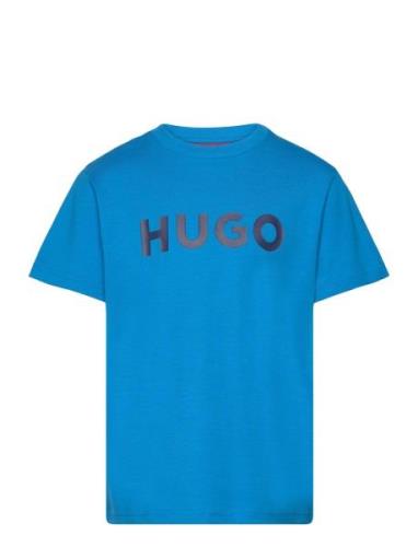 Short Sleeves Tee-Shirt Tops T-Kortærmet Skjorte Blue Hugo Kids