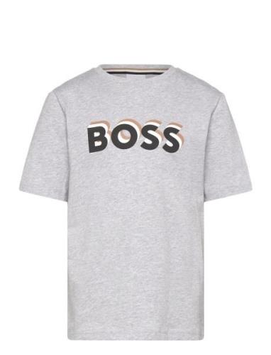 Short Sleeves Tee-Shirt Tops T-Kortærmet Skjorte Grey BOSS