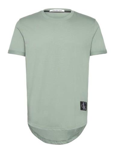 Badge Turn Up Sleeve Tops T-Kortærmet Skjorte Green Calvin Klein Jeans