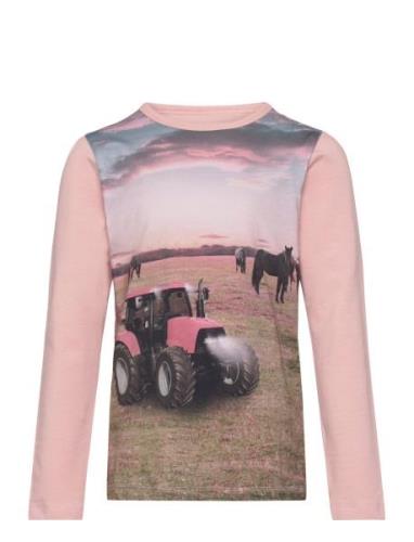 T-Shirt Ls Tops T-shirts Long-sleeved T-Skjorte Pink Minymo