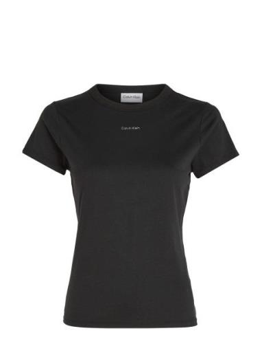 Nano Logo Slim T-Shirt Tops T-shirts & Tops Short-sleeved Black Calvin...
