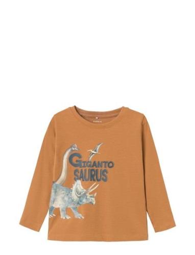 Nmmkas Ls Top Tops T-shirts Long-sleeved T-Skjorte Orange Name It